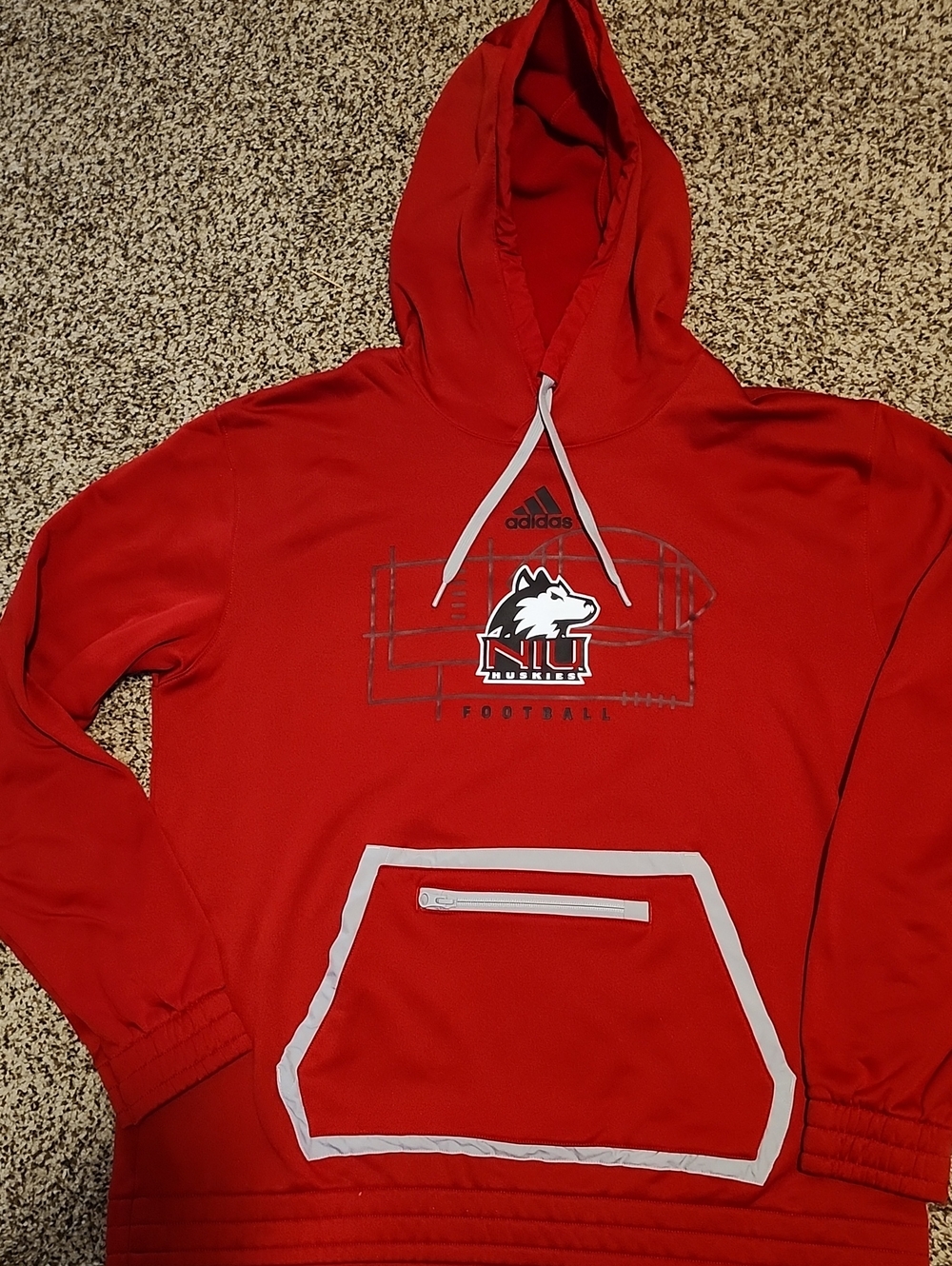 Men's XL Adidas Northern Illinois Huskies Hoodie Sweatshirt EUC